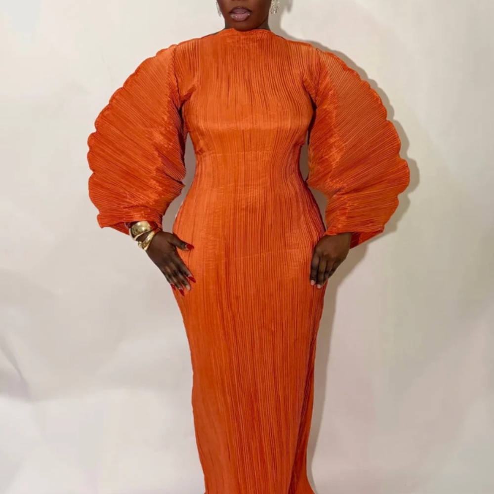 Aquamaia Barrel Sleeve Figure Hugging Long Dress